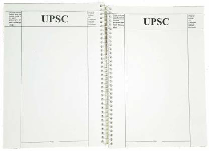 upsc NA A4 Notebook spiral upsc mains answer writing booklet 70gsm quality(transparent cover) 300 Pages(White)