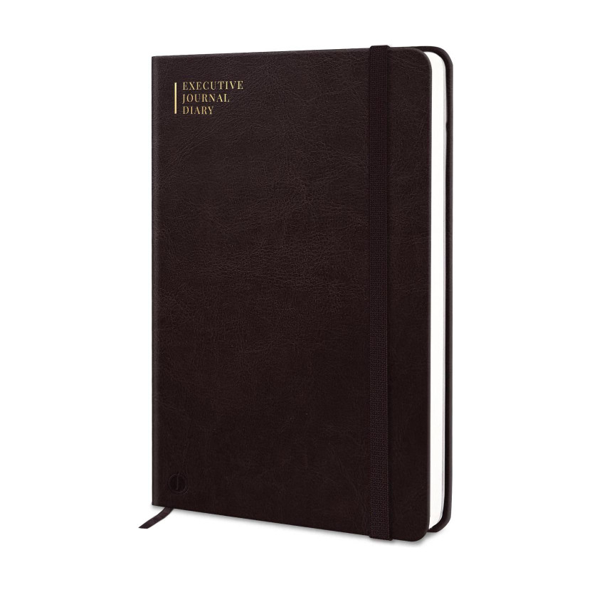 Jhingalala Leather Notebook Diary with Elastic Lock I Executive Notebook Journal Diary A5 Diary Ruled 192 Pages(Dark Brown)
