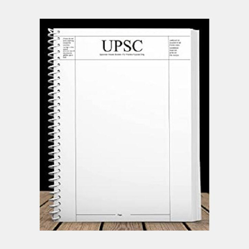 scruton upsc A4 Notebook SPIRAL Mains Answer Writing Civil exam Booklet 70gsm quality(transparent cover)) 200 Pages(White)