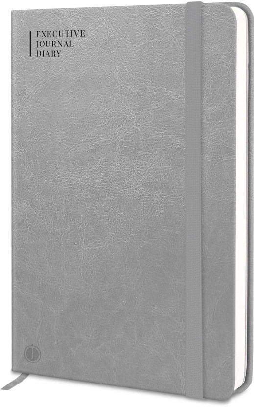Jhingalala Leather Notebook Diary with Elastic Lock I Executive Notebook Journal Diary A5 Diary Ruled 192 Pages(Grey)
