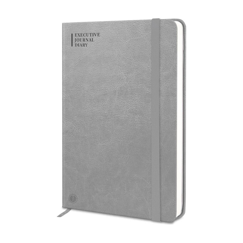 Jhingalala Leather Notebook Diary with Elastic Lock I Executive Notebook Journal Diary A5 Diary Ruled 192 Pages(Grey)