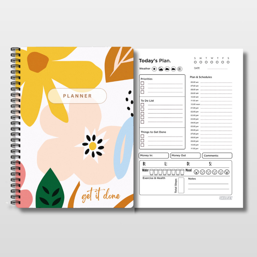 SKILLSET Daily Planner for Students – To Do List & Study Diary A5 Planner/Organizer 192 Pages(Multicolor)