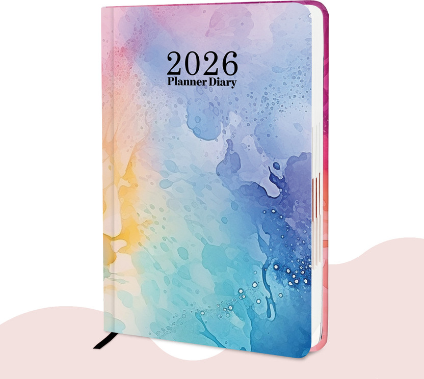 alDivo Designer Cover Hard Bound 2026 Diary with Dates I Daily Planner Diary 2026 I A5 Diary Ruled 344 Pages(Multicolor)