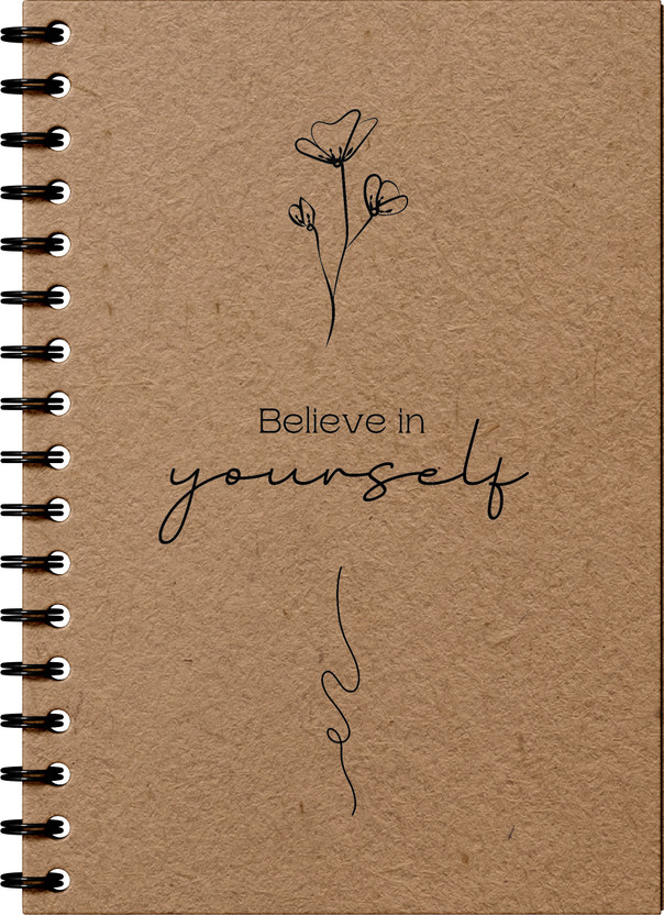 The Papier Ocean Undated Daily Productivity Tracker and Task Organizer A5 Planner/Organizer 80 GSM - 180 Lay Flat - Unique Twin Wiro Binding Design | To do List Ruled 160 Pages(Tan - (Believe In Yourself))