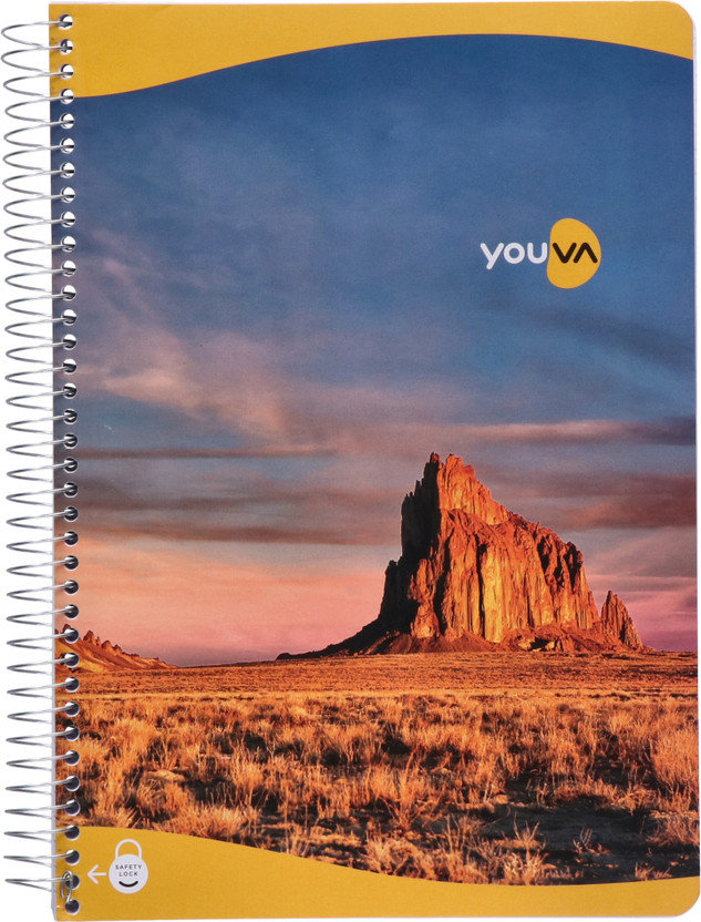 NAVNEET Youva Spiral Bound Book 21x29.7 cm A4 Notebook Single Line 400 Pages(Yellow)