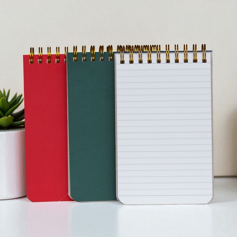 INNAXA INNAXA Small Size Notepad – 3 Color Pack Pocket-size Note Pad Ruled (Golden Wiro Binding) Notebook 120 Pages(Red, Green, Blue, Pack of 3) - Flipkart Deal
