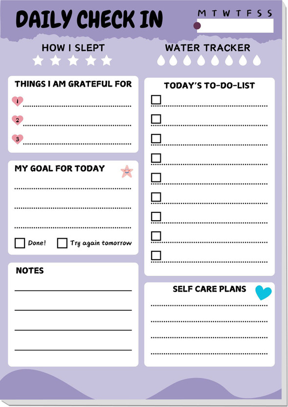 Tanvi To Do List Magnetic Back Notepad-100 Sheets Tear Off, 7.6X5.5 for Study And Work A5 Planner Ruled 100 Pages(Multicolor)