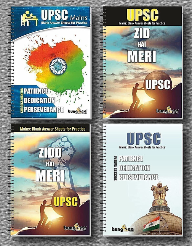 Bungbee UPSC Answer Writing Notebook Booklet-Any Design-320 Pages/160 Sheets-Pack of 3 A4 Notebook Unruled 960 Pages(Natural White, White, Pack of 3)
