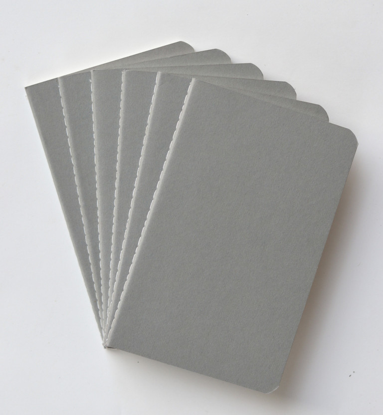 INNAXA Pocket Size Notebooks, 3.5 x 5.5" Softcover Mini Notebooks Pocket-size Note Pad Blank 64 Pages(Grey, Pack of 6)