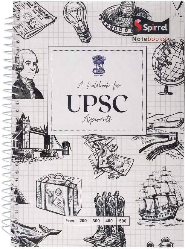 SPIRREL SPIRAL UPSC Answer writing Sheet , Durable Cover, both side count A4 Notebook scratch proof protected ohp sheet 200 Pages(Multicolor)