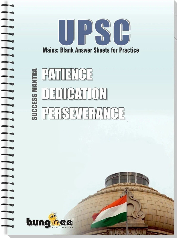 Bungbee UPSC Answer Writing Notebook Booklet- Design 4 -Pack of 1-160 Sheets / 320 Pages A4 Notebook Spiral Bound Unruled 320 Pages(Sky Blue)