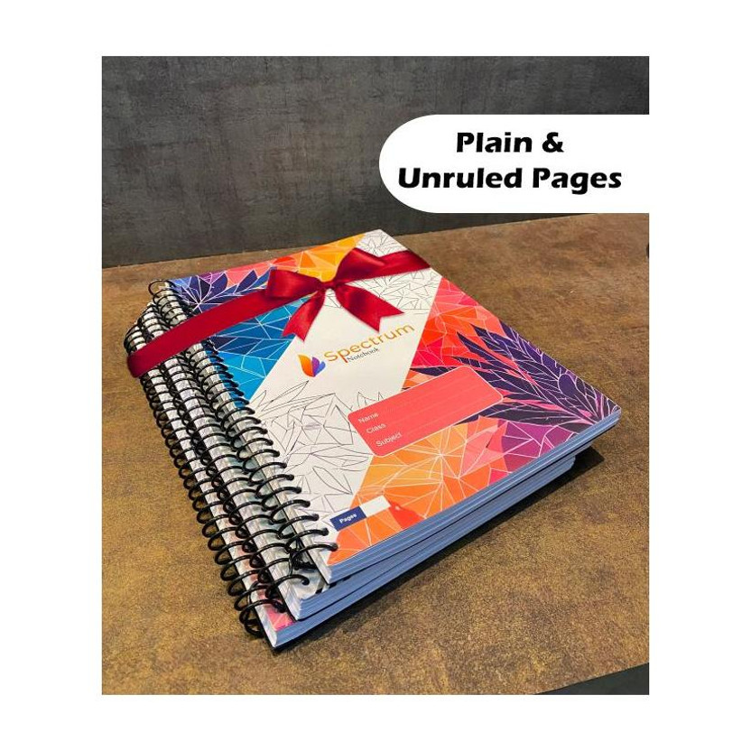 GARGANDASSOCI GARGANDASSOCI SPECTRUM A4 Notebook PLAIN AND UNRULLED 140 Pages(Multicolor, Pack of 3) - Flipkart Deal