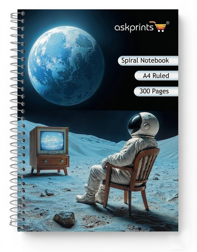 Askprints A4 Ruled Notebook, 300 Pages, Heavy 60 GSM Paper, Metal Spiral, Premium Finish A4 Notebook Ruled 300 Pages(Multicolor)