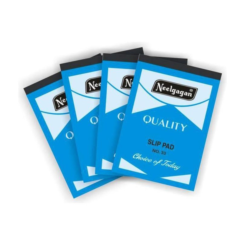 NEELGAGAN slip pad 33(Pack of 4) Regular Note Pad ruled 160 Pages(Blue, Pack of 4)