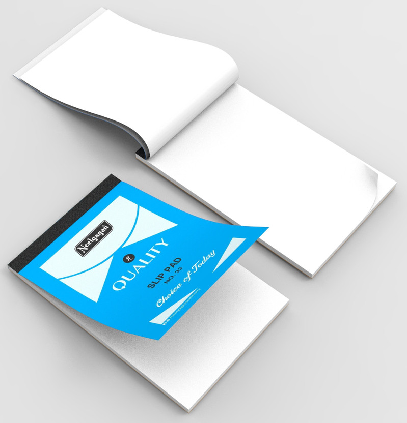 NEELGAGAN Slip Pad No. 33 (Type : Plain ) Regular Regular Note Pad (14.0 cm x 22.0 cm) 80 Pages(Multicolor, Pack of 10)