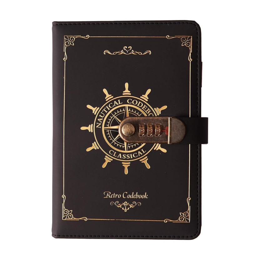 WROPZO Marble Diary Journal with Lock for Girls and Women - Secret Diaries A5 Diary Ruled 200 Pages(Black)