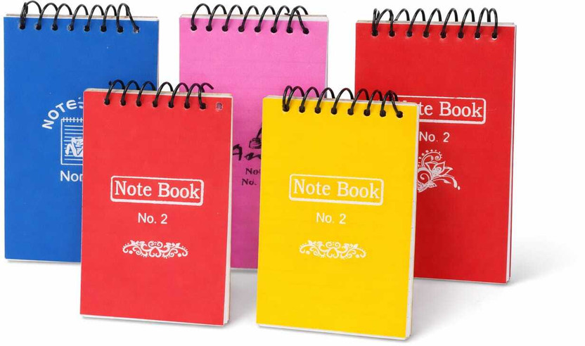 INNINKA spiral pocket diary Pocket-size Note Pad ruled 160 Pages(Multicolor, Pack of 5)