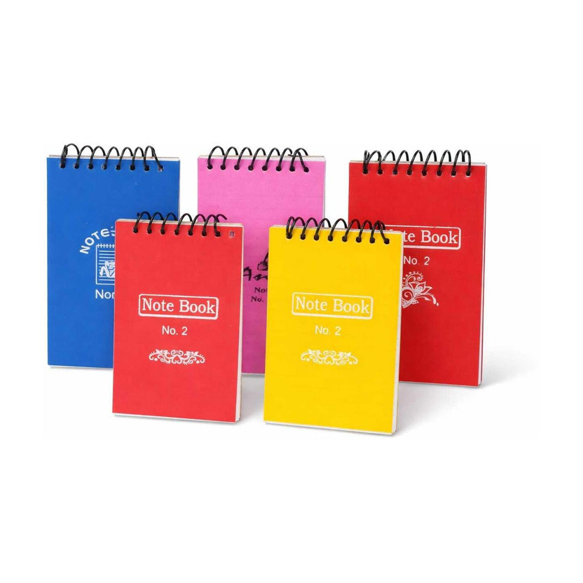 INNINKA spiral pocket diary Pocket-size Note Pad ruled 160 Pages(Multicolor, Pack of 5)