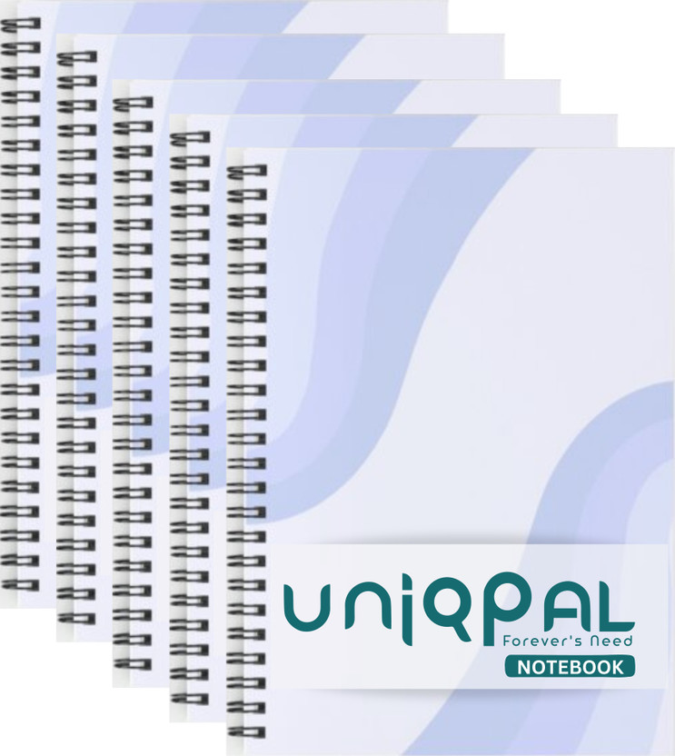 UNIQPAL Set of 5 A4 Notebook Unruled 200 Pages(Multicolor, Pack of 5)