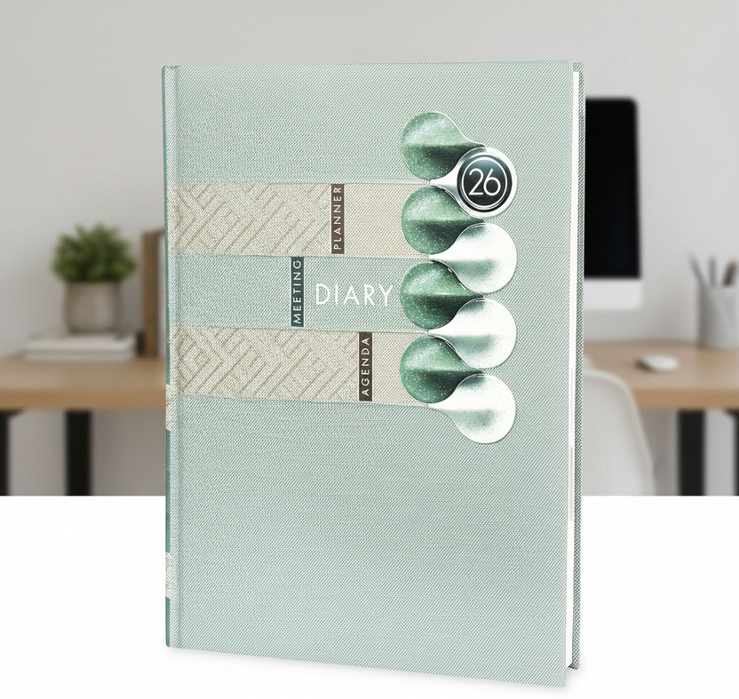 CuckooDiaries Premium 2026 Monthly Action Plan Month-Cut Indexing, Regular SIze PP Cover Regular Diary Ruled 336 Pages(Green)