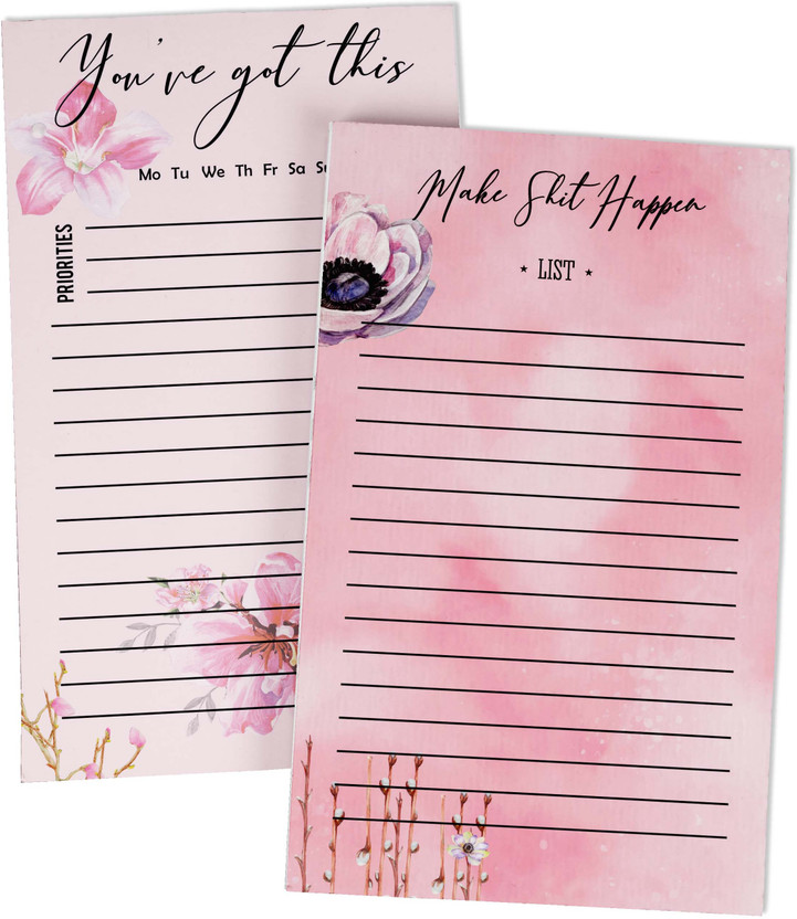 Inkdotpot Daily Planner A5 Planner Unruled 50 Pages(Pink, Pack of 2)