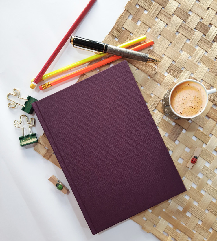 TORTUGA HARDBOUND A5 Notebook , Diary ,sketchbook, journal,(MAROON) ,120 gsm A5 Notebook UNRULED 152 Pages(Maroon)