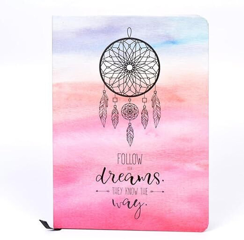 Memorys Ribbon Bookmark Notebook With Rounded Corners 148mmX210mm, 80 GSM A5 Diary Ruled 240 Pages(Dream Splash)