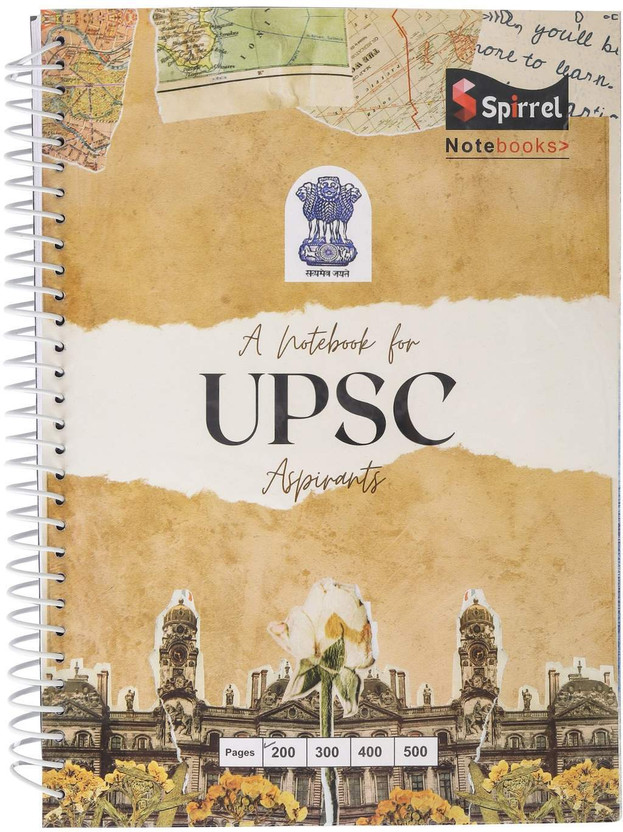 SPIRREL UPSC Mains Answer Sheet 200 pages, both side count, A4 Size, Durable Cover, A4 Notebook UNRULED WITH TRANSPARENT COVER PROTECTOR 200 Pages(Multicolor)