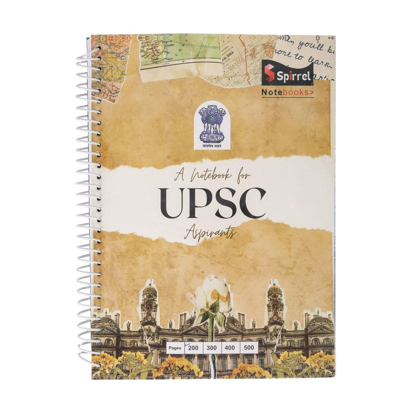 SPIRREL UPSC Mains Answer Sheet 200 pages, both side count, A4 Size, Durable Cover, A4 Notebook UNRULED WITH TRANSPARENT COVER PROTECTOR 200 Pages(Multicolor)