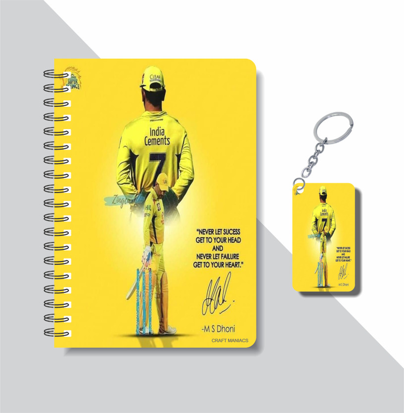 craft maniacs DHONI 2024 NOTEBOOK COLLECTION A5 Diary RULED 160 Pages(Yellow)