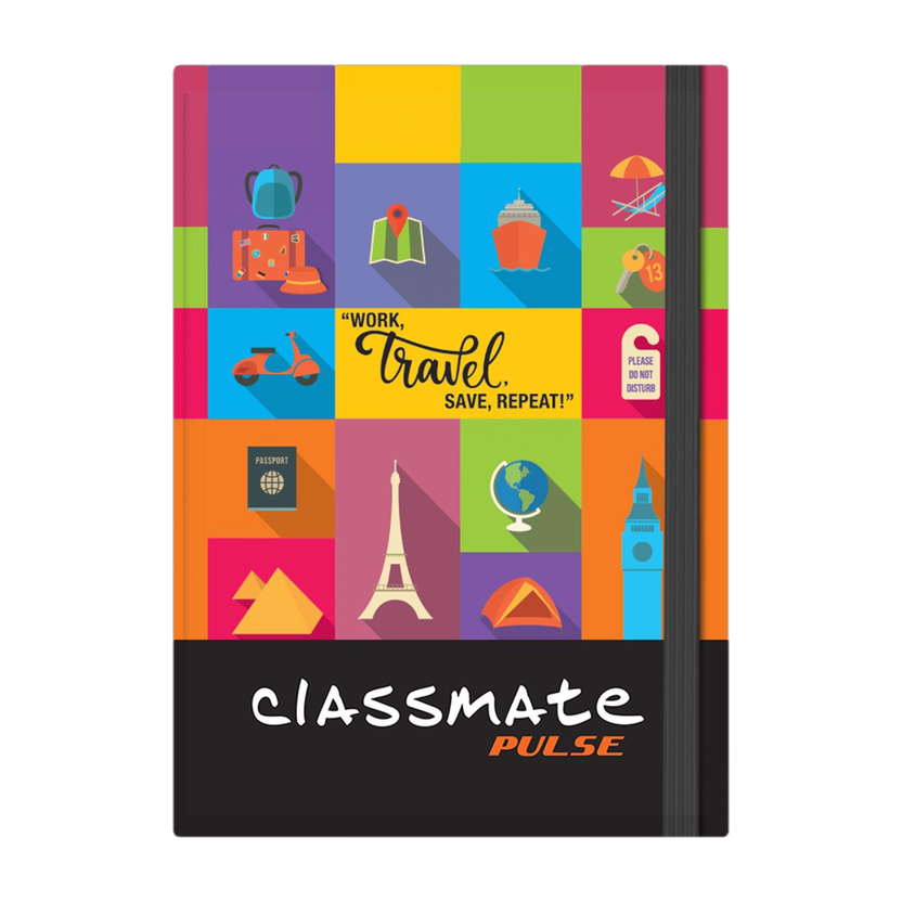 Classmate Pulse Flexi Planner Hard Cover 80 GSM: A5 Journal Unruled 176 Pages(Multicolor)