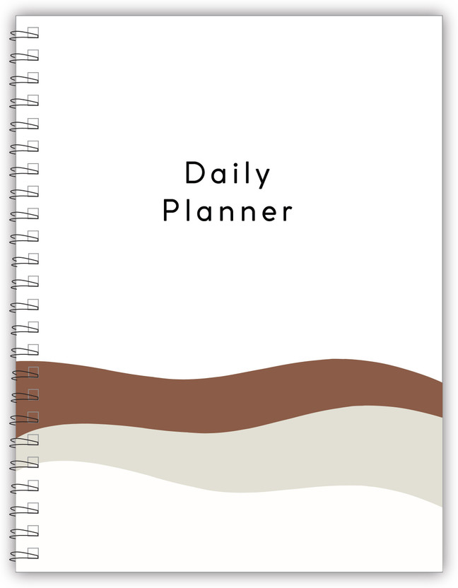 TimeWise Daily Planner Monochrome Schedule your Day Journal A5 Planner Unruled 140 Pages(Simple)