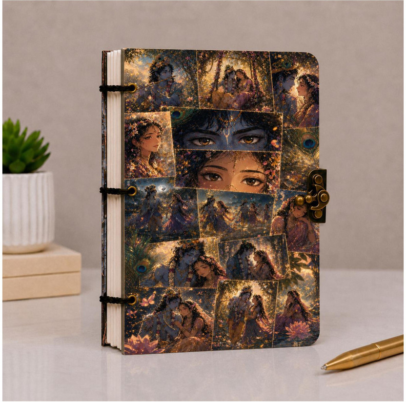 ORHAN CREATIVE CARDBOARD DIARY WITH METAL LOCK A5 Journal UNRULED 200 Pages(Multicolor)