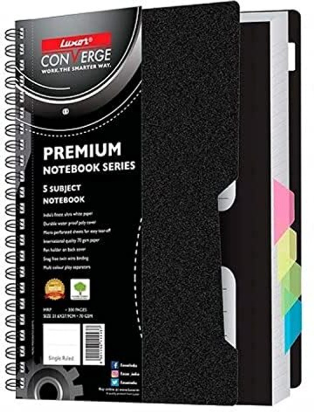LUXOR Single A4-300 A4 Notebook Single Ruled 300 Pages(Black)