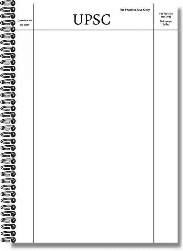 scruton UPSC A4 Notebook SPIRAL Mains Answer Writing Booklet 70gsm Premium quality with (multicolor) 400 Pages(White, Pack of 2)