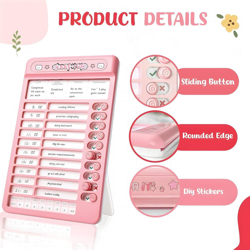 Villy Villy Daily Habit Tracker for Kids | To-Do Task List Board Regular Planner Plain 15 Pages(Multicolor, Reusable Chore Chart with Stickers) - Flipkart Deal