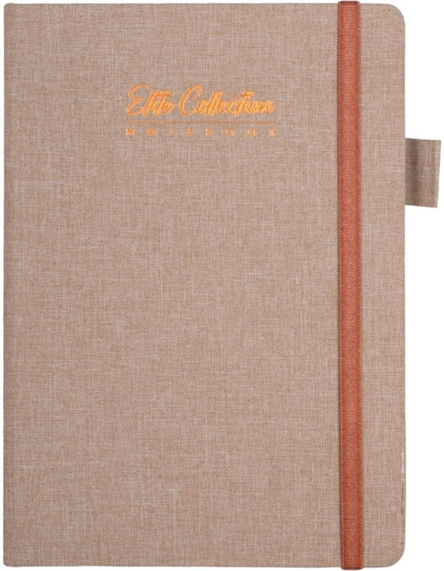 Pragya A4 Classic Diary Notebook Canvas Finish Hard Cover A4 Diary Single Line 192 Pages(Brownish, Pack of 2)