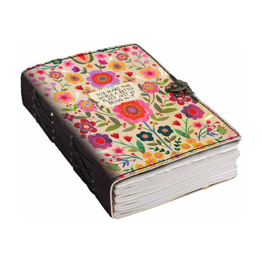 DI-KRAFT Printed Designer leather cover Diary with Lock For Office|Gift|SIZE 5*7 INCHES A5 Diary unruled 200 Pages(multicolor17)