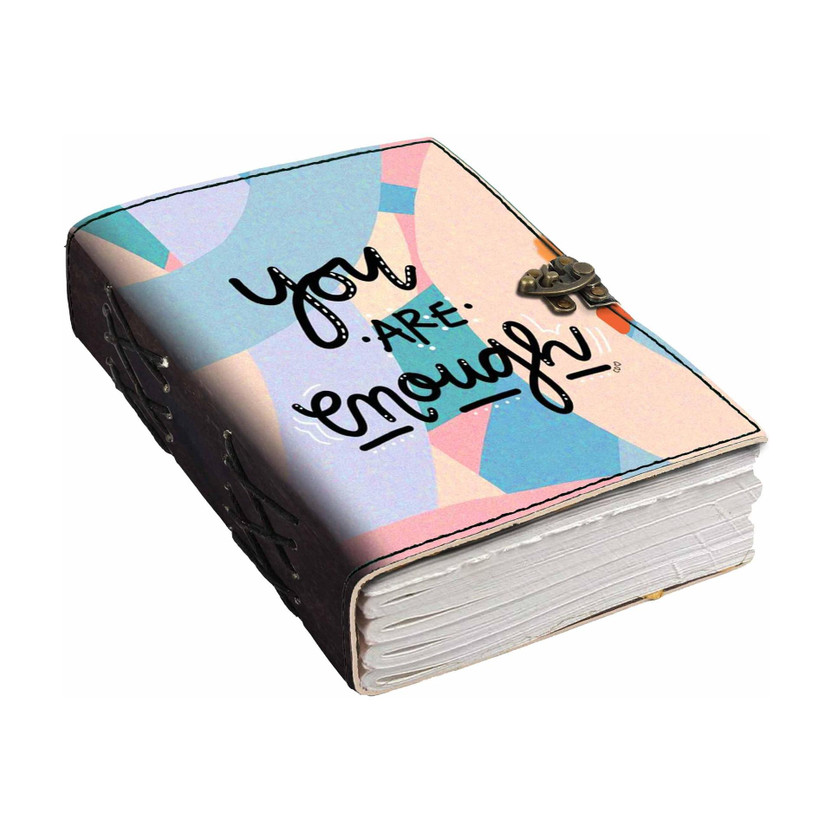 DI-KRAFT Printed Designer leather cover Diary with Lock For Office|Gift|SIZE 5*7 INCHES A5 Diary unruled 200 Pages(multicolor23)