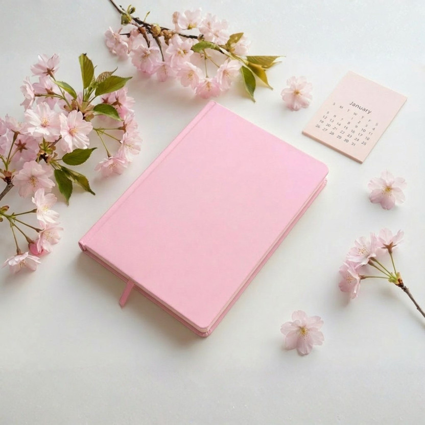 CRAFTOPIX Plain Executive Planner/ Diary/ Notebook A5 Planner Ruled 192 Pages(Pink)