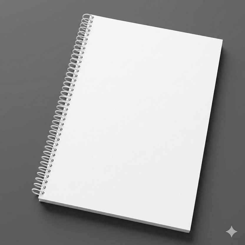 the modify art Spiral Notebook | UnRuled | A4 Notebook Extra White Size | 21 X 29.7 CM | 70 GSM Thick Paper | Notebook for Student and 200 Pages(White)