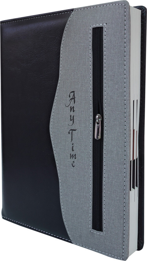 Erminio Palamino Thermal Cover Any Year Edition 365 Days Executive Diary with Zip Pouch & Inc Pen B5 Diary Ruled 365 Pages(Black)