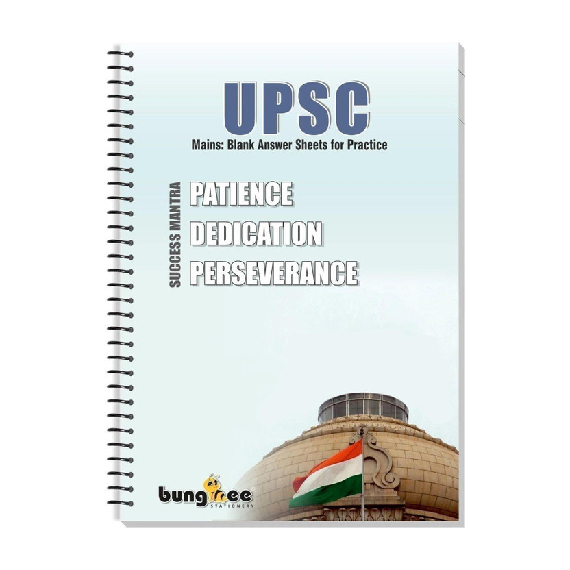 Bungbee UPSC Answer Writing Notebook Booklet-Design 4-Pack of 1 - 210 Pages / 105 Sheets A4 Notebook Unruled 210 Pages(Sky Blue)