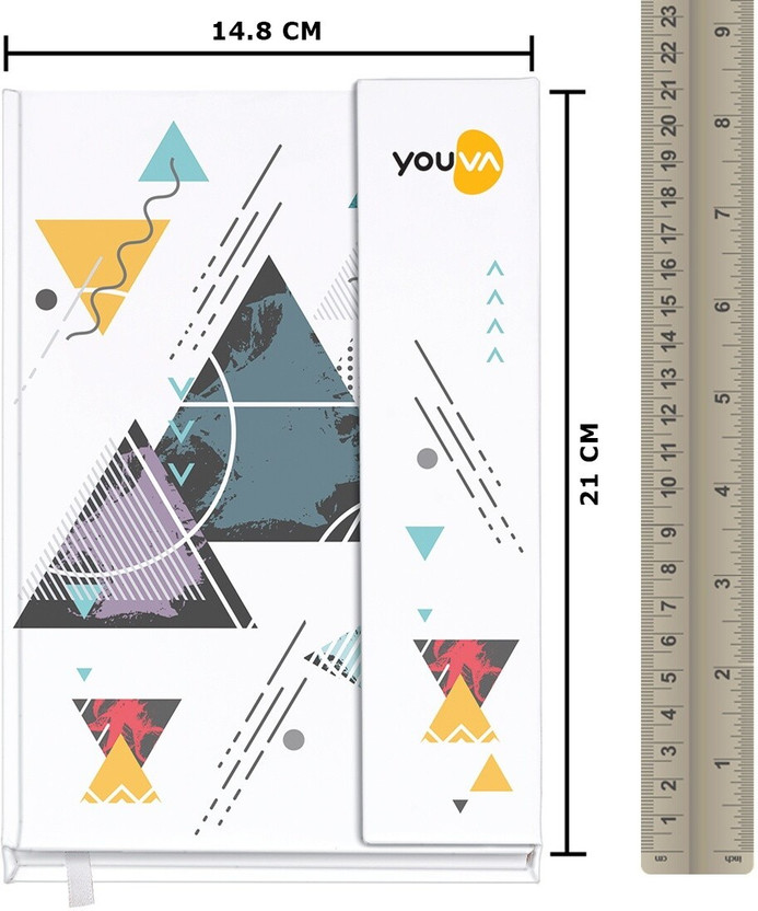 NAVNEET Youva Case Bound CBNB Magnetic My Notes 14.8x21 cm Single Line Regular Notebook Single Line 192 Pages(Multicolor)