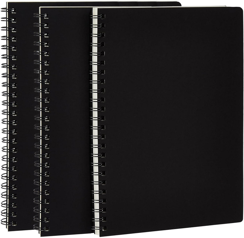 Solo Eco Friendly A5 Notebook Unruled 160 Pages(Black, Pack of 3)