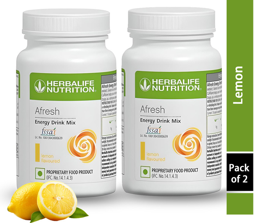 HERBALIFE Afresh Energy Drink – Lemon (50g) | Pack of 2 | Refreshing Energy & Weight Loss Lemon Powder(100 g, Pack of 2)