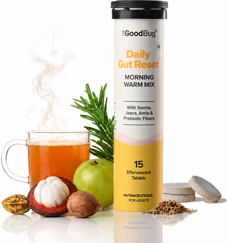 The Good Bug Daily Gut Reset Morning Warm Mix | Ayurvedic Ingredients & Fiber Jeera Tablet(15 No)