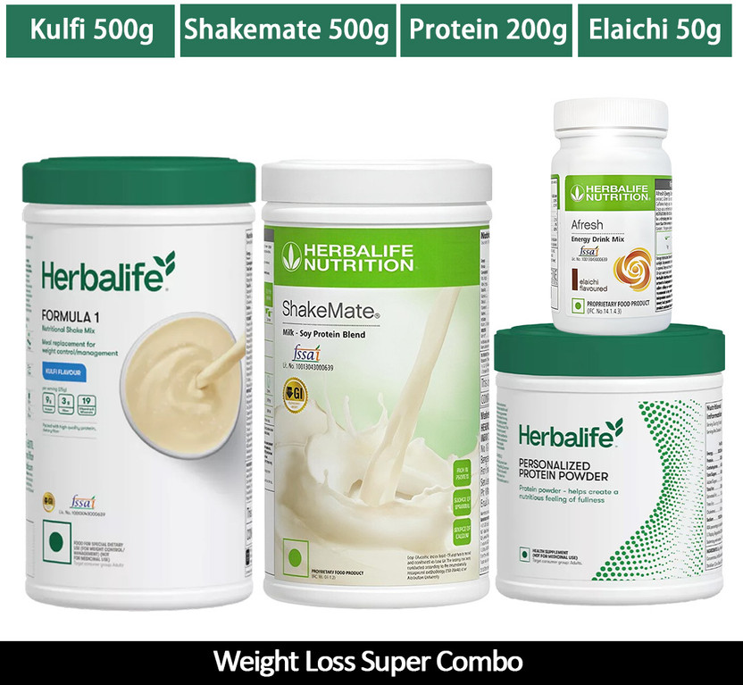 HERBALIFE HERBALIFE Formula 1 Kulfi With Shakemate And Protein 200 And Afresh Elaichi For Weight Loss Combo(Formula 1 Kulfi- 500 gm, Shakemate - 500 gm, Protein - 200 gm, Afresh - 50 gm) - Flipkart Deal