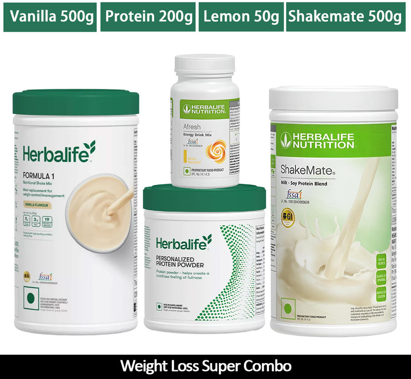 Herbalife Herbalife Nutrition Formula 1 Shake Vanilla + Protein Powder 200 G + Afresh- Lemon + Shake Mate Protein Shake(1250 g, Vanilla, Lemon) - Flipkart Deal