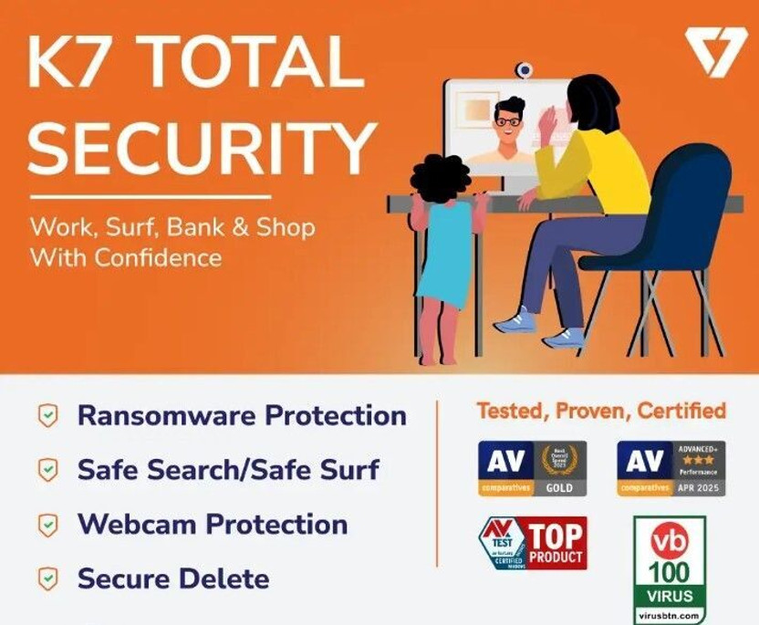 K7 TS 2.5 1 PC 1 Year Total Security Compatible with Windows (Email Delivery - No CD)(Personal Edition)